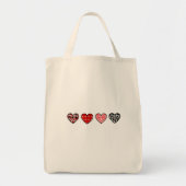 minimal valentine hearts / “cute love pattern” トートバッグ (正面)