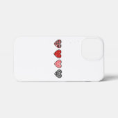 minimal valentine hearts / “cute love pattern” iPhoneケース (裏面横)