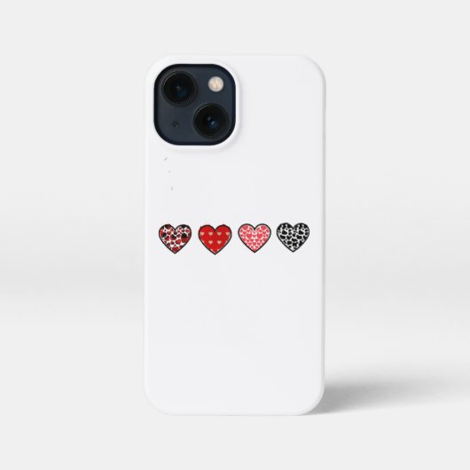 minimal valentine hearts / “cute love pattern” iPhoneケース (裏面)