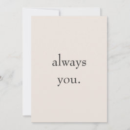 Minimal Valentine Printable Card | Always you. シーズンカード