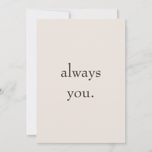 Minimal Valentine Printable Card | Always you. シーズンカード (正面)