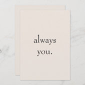Minimal Valentine Printable Card | Always you. シーズンカード (正面/裏面)