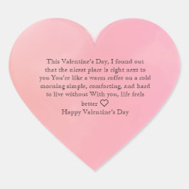 Minimal Valentine’s Day Love Quote Heart Sticker ハートシール