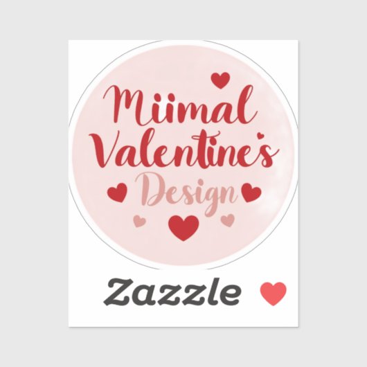 Minimal Valentine’s Day Love Typography Design | R シール (シート)