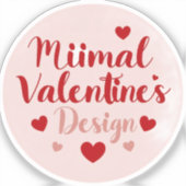 Minimal Valentine’s Day Love Typography Design | R シール (正面)