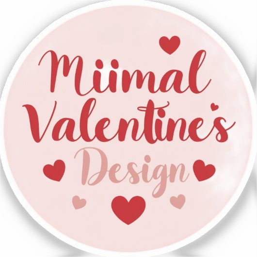 Minimal Valentine’s Day Love Typography Design | R シール (正面)