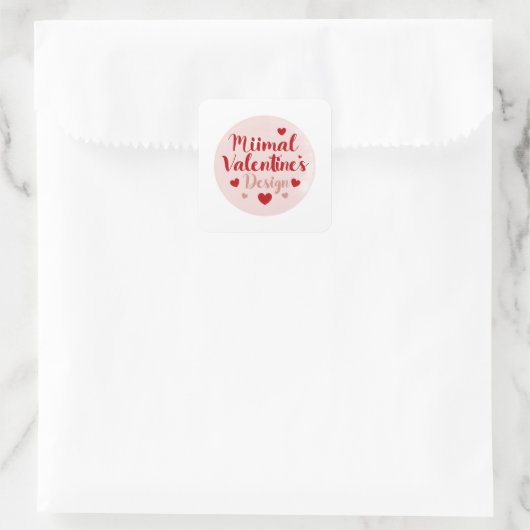 Minimal Valentine’s Day Love Typography Design | R スクエアシール (バッグ)