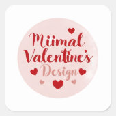 Minimal Valentine’s Day Love Typography Design | R スクエアシール (正面)