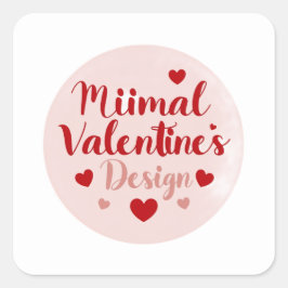 Minimal Valentine’s Day Love Typography Design | R スクエアシール