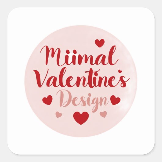 Minimal Valentine’s Day Love Typography Design | R スクエアシール (正面)