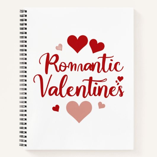 Minimal Valentine’s Day Love Typography Design | R ノートブック (正面)