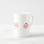 Minimal Valentine’s Day Love Typography Design | R ボーンチャイナマグカップ (正面右)