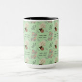 Minimal vase, feathers and floral boho art- マグカップ (中央)