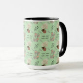 Minimal vase, feathers and floral boho art- マグカップ (正面右)