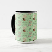 Minimal vase, feathers and floral boho art- マグカップ (正面左)