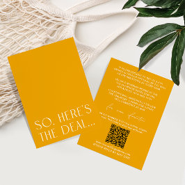 Minimal Vibrant Orange Details Card & RSVP QR Code エンクロージャーカード