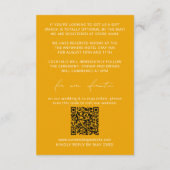Minimal Vibrant Orange Details Card & RSVP QR Code エンクロージャーカード (裏面)