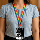 Minimal Volunteer Lanyard Badge Logo & QR code バッジ