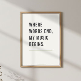 Minimal Wall Art. Music Lover Bedroom Decor ポスター