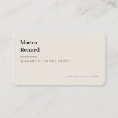 Minimal Warm Beige Linen Texture QR Code Freelance 名刺 (正面)