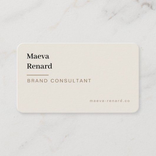 Minimal Warm Beige Linen Texture QR Code Freelance 名刺 (正面)