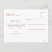 Minimal Warm Brown Merry Christmas Photo シーズンポストカード (裏面)