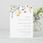 Minimal Watercolor Floral Wedding Invitation 招待状 (スタンド正面)