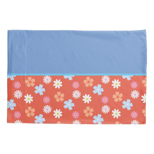 minimal watercolor flower pattern 枕カバー (裏面)