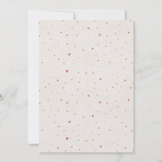 Minimal Watercolor Hearts Invitation 招待状 (正面)