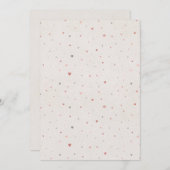 Minimal Watercolor Hearts Invitation 招待状 (正面/裏面)