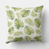 Minimal Watercolor Monstera Palm Leaves クッション (裏面)