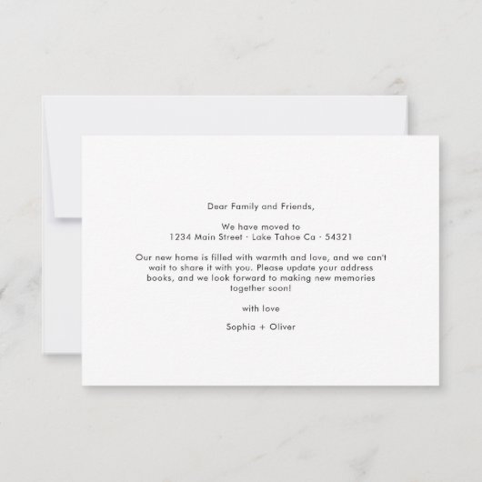 Minimal We Have a New Address Elegant Script 案内状 (裏面)