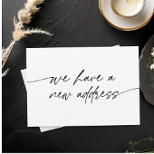 Minimal We Have a New Address Elegant Script 案内状