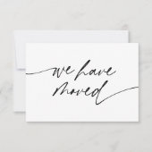 Minimal We Have Moved Elegant Script 案内状 (正面)