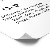 Minimal Wedding Alphabetical Seating Chart Poster ポスター (角)