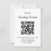 Minimal Wedding Black and White QR Code RSVP (正面)