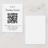 Minimal Wedding Black and White QR Code RSVP エンクロージャーカード (正面/裏面)