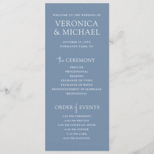 Minimal Wedding Ceremony Program Template  招待状 (正面)