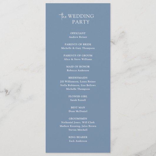 Minimal Wedding Ceremony Program Template  招待状 (裏面)