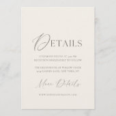 Minimal Wedding Details Card | Neutral Classic 招待状 (正面)