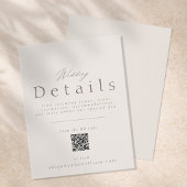 Minimal Wedding Details Card with QR Code 招待状