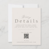 Minimal Wedding Details Card with QR Code 招待状 (正面)