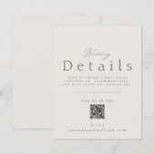 Minimal Wedding Details Card with QR Code 招待状 (正面/裏面)