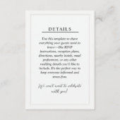 Minimal Wedding Details Enclosure Card エンクロージャーカード (正面)