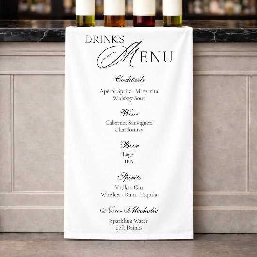 Minimal Wedding Drinks Menu Banner 横断幕