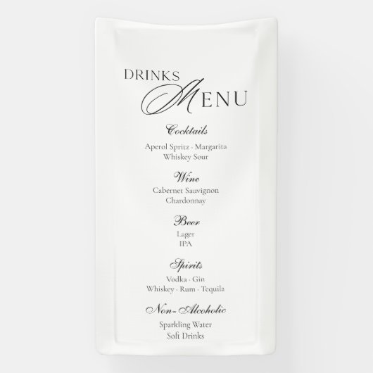 Minimal Wedding Drinks Menu Banner 横断幕 (縦)