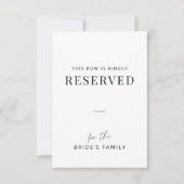 Minimal Wedding Family Reserved Row Tag (正面)