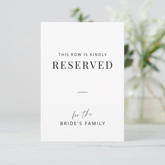 Minimal Wedding Family Reserved Row Tag (スタンド正面)