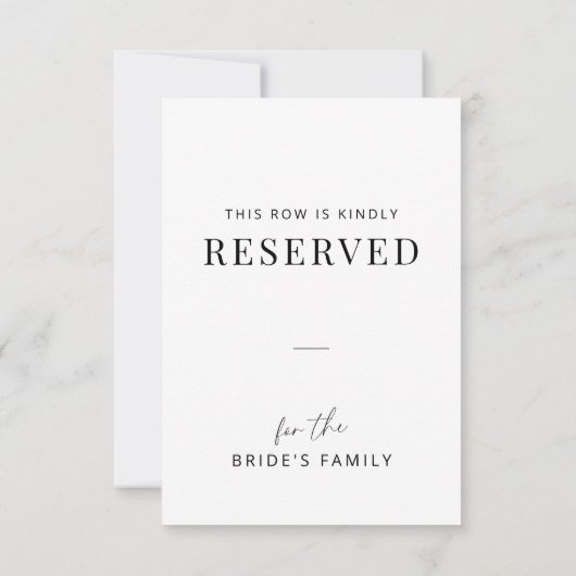 Minimal Wedding Family Reserved Row Tag (裏面)