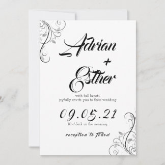 Minimal wedding invitation card 招待状